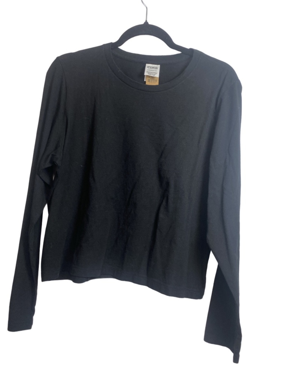 PINK Victoria’s Secret Black Long Sleeve Boxy Crop Tee Shirt XL NWT - Picture 2 of 3